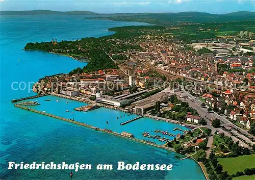 AK / Ansichtskarte Friedrichshafen_Bodensee Fliegeraufnahme mit Hafenanlage Friedrichshafen Bodensee