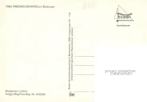 AK / Ansichtskarte Friedrichshafen_Bodensee Fliegeraufnahme mit Hafenanlage Friedrichshafen Bodensee