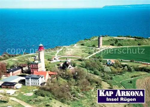 AK / Ansichtskarte Kap_Arkona Leuchttuerme mit Peilturm und slawischem Burgwall Fliegeraufnahme Kap_Arkona