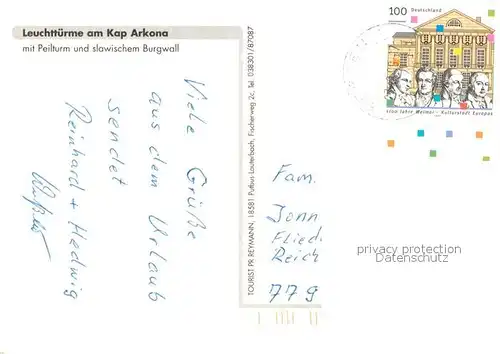 AK / Ansichtskarte Kap_Arkona Leuchttuerme mit Peilturm und slawischem Burgwall Fliegeraufnahme Kap_Arkona