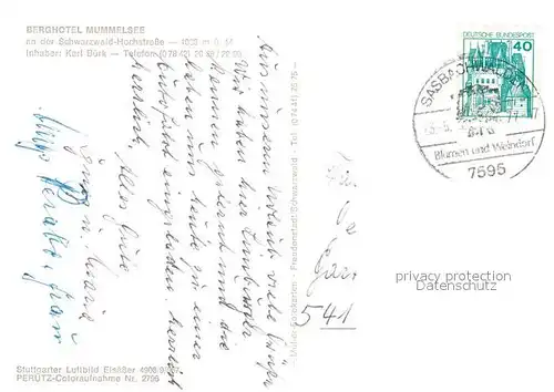 AK / Ansichtskarte Mummelsee Berghotel Mummelsee Fliegeraufnahme Mummelsee