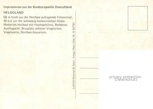 AK / Ansichtskarte Helgoland Fliegeraufnahme Helgoland