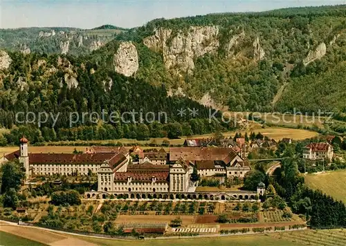 AK / Ansichtskarte Beuron_Donautal Erzabtei Beuron mit Burg Wildenstein Beuron Donautal