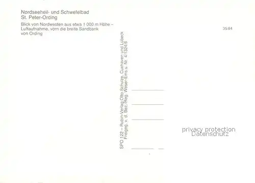 AK / Ansichtskarte St_Peter Ording Fliegeraufnahme mit breiter Sandbank St_Peter Ording