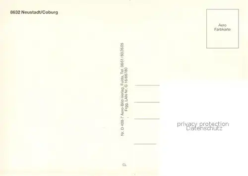 AK / Ansichtskarte Neustadt_Coburg Fliegeraufnahme Neustadt_Coburg