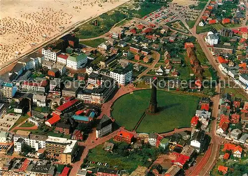AK / Ansichtskarte Borkum_Nordseebad Zentrum Fliegeraufnahme Borkum_Nordseebad