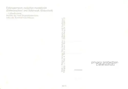 AK / Ansichtskarte Vollerwiek Eidersperrwerk Fliegeraufnahme Vollerwiek