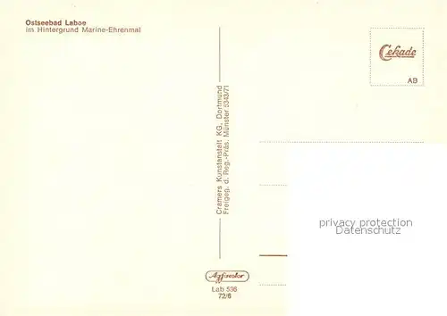 AK / Ansichtskarte Laboe Ostseebad Hafen Marine Ehrenmal Fliegeraufnahme Laboe