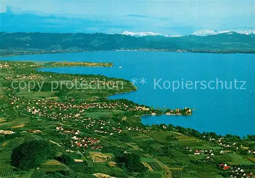 AK / Ansichtskarte Wasserburg_Bodensee Halbinsel Alpen Fliegeraufnahme Wasserburg Bodensee