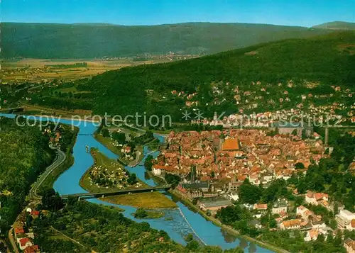 AK / Ansichtskarte Hann._Muenden Zusammenfluss von Werra und Fulda zur Weser Fliegeraufnahme Hann. Muenden