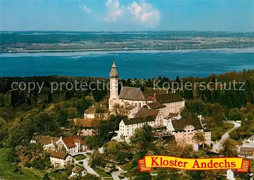 AK / Ansichtskarte Andechs Kloster Ammersee Fliegeraufnahme Andechs