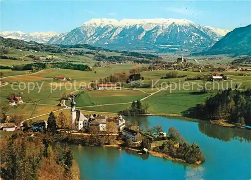 AK / Ansichtskarte Hoeglwoerth Klosterwirt Gaststaette Kloster Alpen Fliegeraufnahme Hoeglwoerth