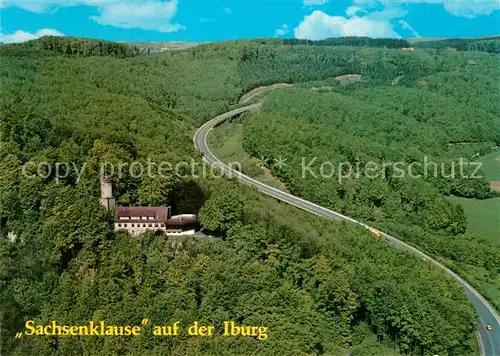 AK / Ansichtskarte Bad_Iburg Sachsenklause auf der Iburg Fliegeraufnahme Bad_Iburg