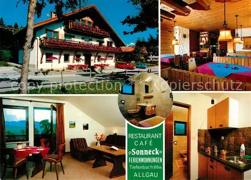 AK / Ansichtskarte Tiefenbach_Oberstdorf Ferienwohnungen Sonneck Restaurant Cafe Tiefenbach_Oberstdorf