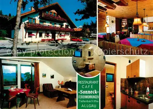 AK / Ansichtskarte Tiefenbach_Oberstdorf Ferienwohnungen Sonneck Restaurant Cafe Tiefenbach_Oberstdorf