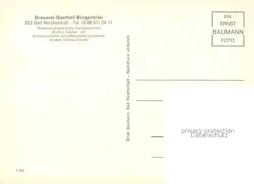 AK / Ansichtskarte Bad_Reichenhall Brauerei Gasthof Buergerbraeu Bad_Reichenhall