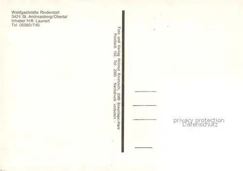 AK / Ansichtskarte St_Andreasberg_Harz Waldgaststaette Rinderstall Rinder St_Andreasberg_Harz