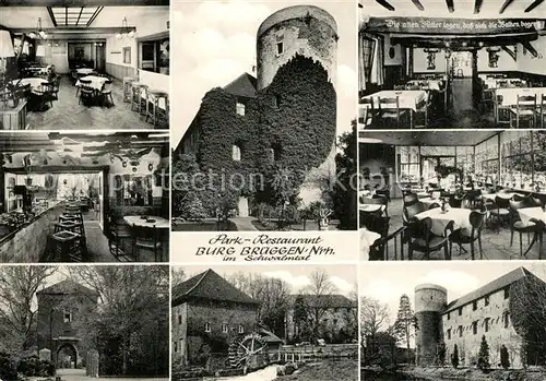 AK / Ansichtskarte Brueggen_Niederrhein Park Restaurant Burg Brueggen Brueggen Niederrhein