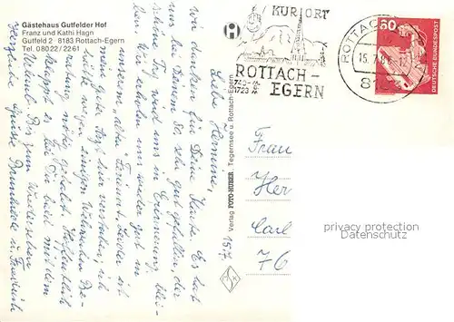 AK / Ansichtskarte Rottach Egern Gaestehaus Gutflelder Hof Rottach Egern
