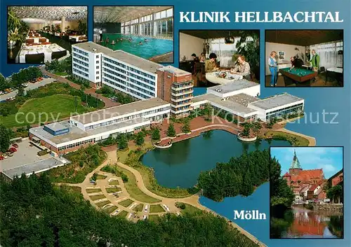 AK / Ansichtskarte Moelln_Lauenburg Klinik Hellbachtal Fliegeraufnahme Moelln_Lauenburg