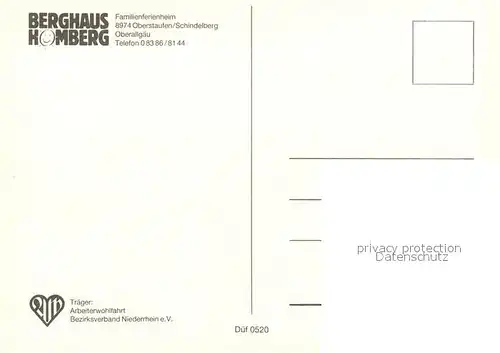 AK / Ansichtskarte Oberstaufen Berghaus Homberg Ferienheim Oberstaufen