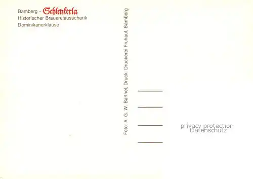 AK / Ansichtskarte Bamberg Schlenkerla Historischer Brauereiausschank Dominikanerklause Bamberg