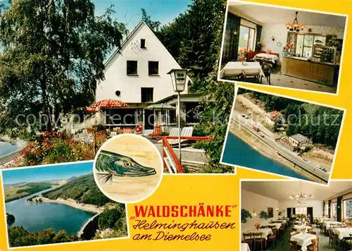 AK / Ansichtskarte Helminghausen Hotel Restaurant Waldschaenke am Diemelsee Helminghausen