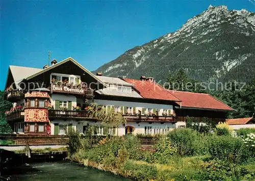 AK / Ansichtskarte Garmisch Partenkirchen Haus Obermuehle Gaestehaus Pension Alpen Huber Karte Nr 10044 Garmisch Partenkirchen