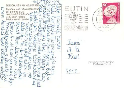 AK / Ansichtskarte Fissau Seeschloss am Kellersee Tagungs  und Erholungszentrum der Stiftung ELIM Fissau