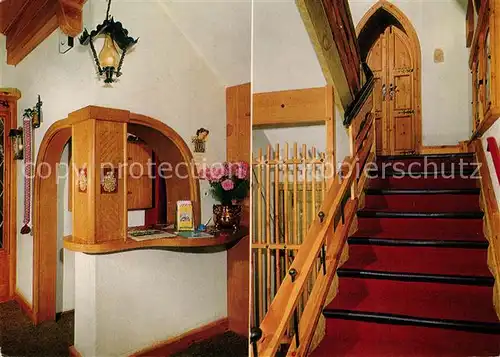 AK / Ansichtskarte Garmisch Partenkirchen Gaestehaus Hohenzollern Rezeption Treppenaufgang Garmisch Partenkirchen