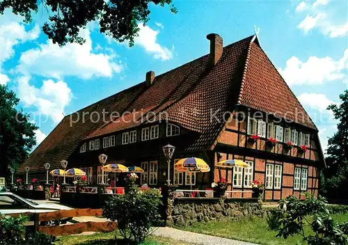 AK / Ansichtskarte Mueden_oertze Hotel Restaurant Luehrnhof Terrasse Mueden oertze