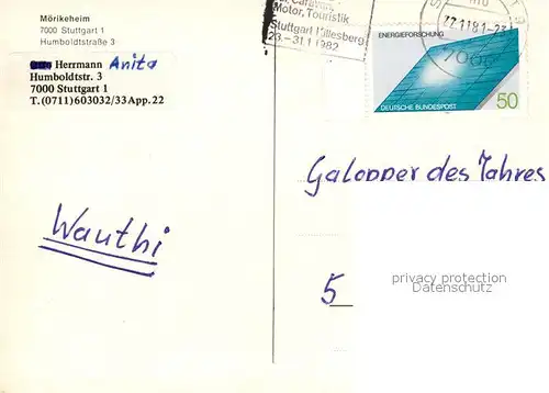 AK / Ansichtskarte Stuttgart Moerikeheim Stuttgart