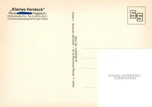 AK / Ansichtskarte Wyk_Foehr Kleines Versteck Gaststaette Nordseeheilbad Foehr