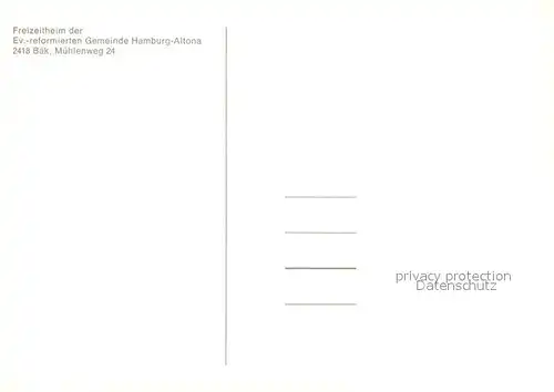 AK / Ansichtskarte Baek Freizeitheim der ev. reformierten Gemeinde Hamburg Altona im Winter Baek