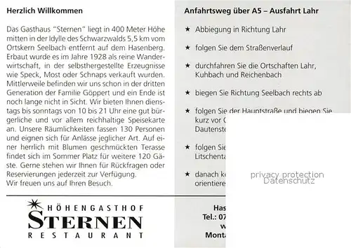 AK / Ansichtskarte Seelbach_Schutter Hoehengasthof Sternen Restaurant Seelbach Schutter