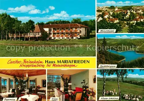 AK / Ansichtskarte Kropplenberg_Meinerzhagen Caritas Ferienheim Haus Mariafrieden Kindererholung Genkeltalsperre Stausee 