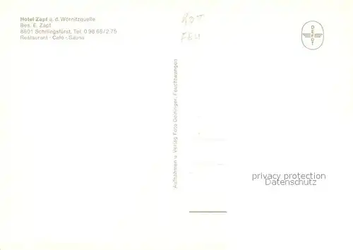 AK / Ansichtskarte Schillingsfuerst Hotel Zapf Restaurant Schillingsfuerst