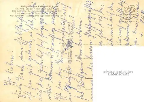 AK / Ansichtskarte Horn Bad_Meinberg Waldgaststaette Kattenmuehle Ausflugslokal Silberbachtal Horn Bad_Meinberg