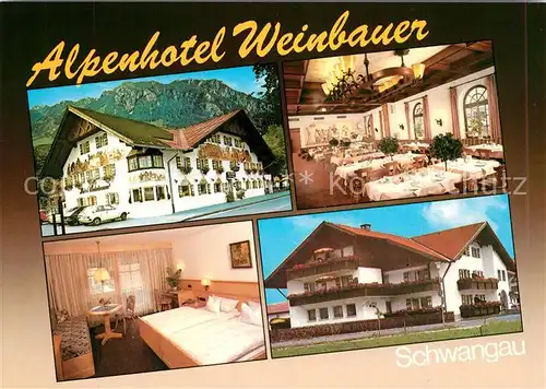 AK / Ansichtskarte Schwangau Alpenhotel Weinbauer Fremdenzimmer Restaurant Schwangau