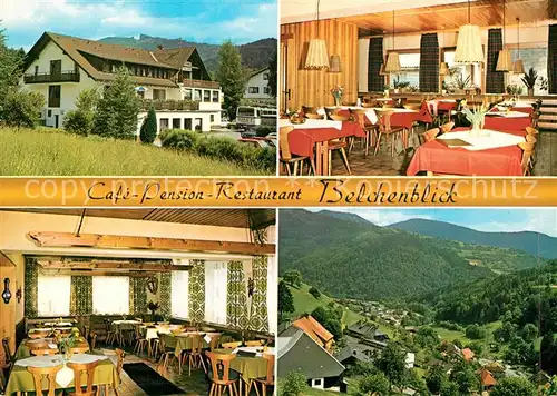 AK / Ansichtskarte Aitern Cafe Pension Restaurant Belchenblick Landschaftspanorama Schwarzwald Aitern