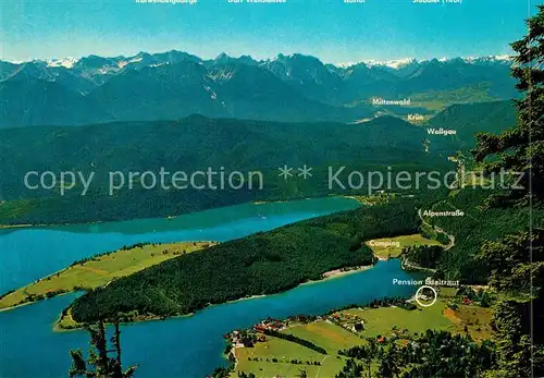 AK / Ansichtskarte Walchensee Alpenpanorama Walchensee