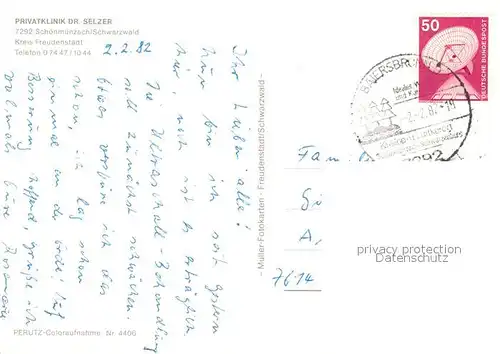 AK / Ansichtskarte Schoenmuenzach Privatklinik Dr Selzer Schoenmuenzach