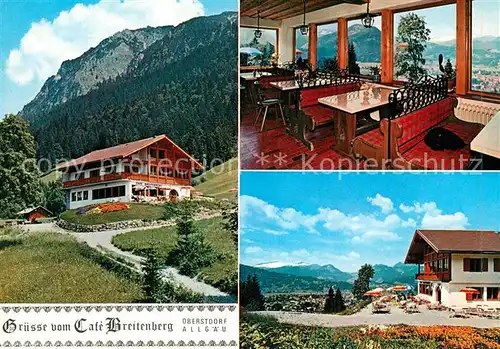 AK / Ansichtskarte Oberstdorf Cafe Breitenberg Alpenpanorama Allgaeuer Alpen Oberstdorf