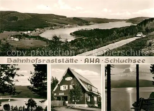 AK / Ansichtskarte Aha_Schluchsee Bahnhofsraststaette Landschaftspanorama Schwarzwald Aha_Schluchsee
