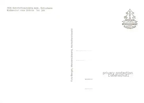 AK / Ansichtskarte Aha_Schluchsee Bahnhofsraststaette Landschaftspanorama Schwarzwald Aha_Schluchsee