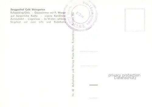 AK / Ansichtskarte Ruhpolding Berggasthof Cafe Weingarten Ruhpolding