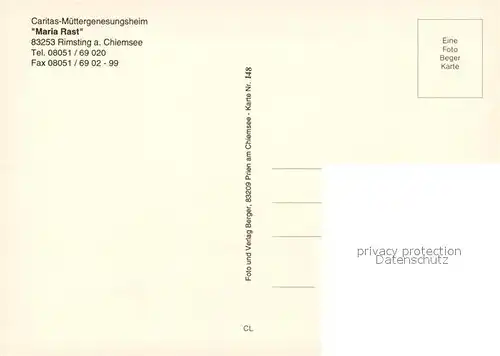 AK / Ansichtskarte Rimsting Caritas Muettergenesungsheim Maria Rast Kapelle Rimsting