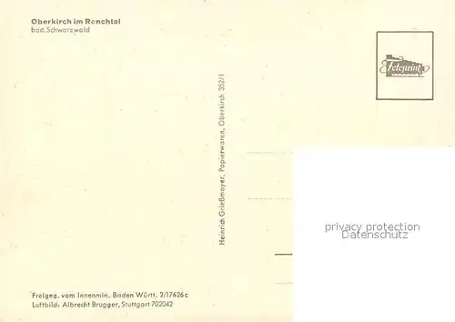 AK / Ansichtskarte Oberkirch_Baden Fliegeraufnahme Renchtal Oberkirch_Baden