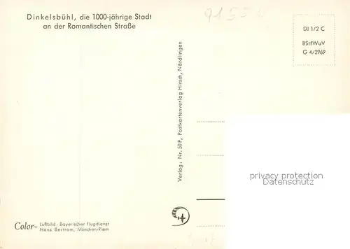 AK / Ansichtskarte Dinkelsbuehl Fliegeraufnahme Dinkelsbuehl