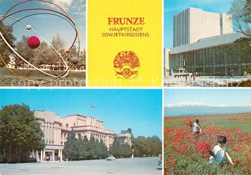 AK / Ansichtskarte Frunza_Frunze_Bischkek_Frunse Akademie der Wissenschaften Schauspielhaus Regierungsgebaeude Frunza_Frunze